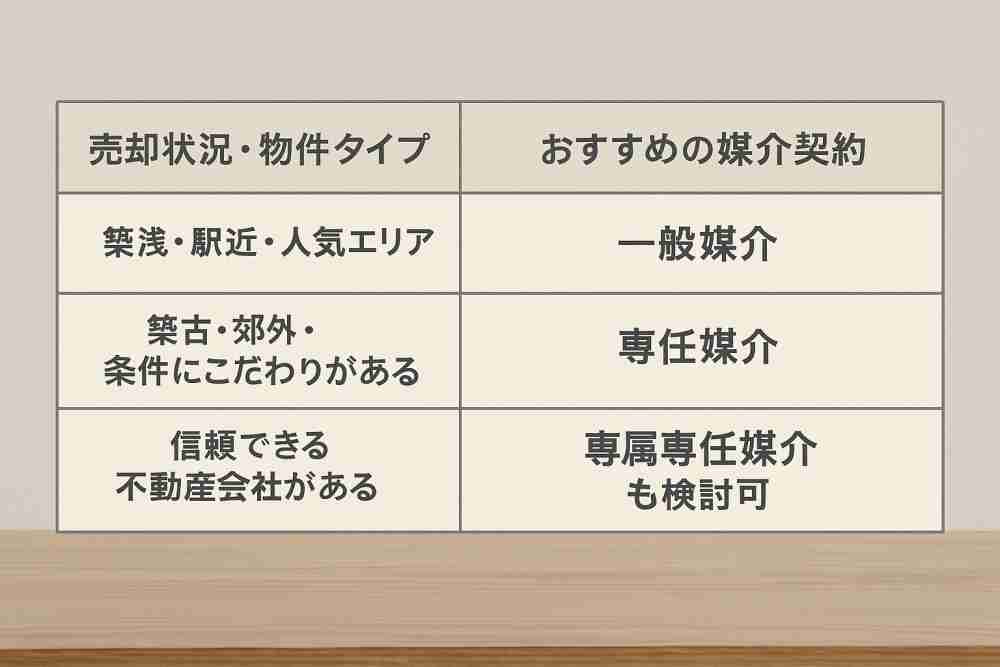 不動産売却 専任媒介 一般媒介 専属専任媒介 違い１