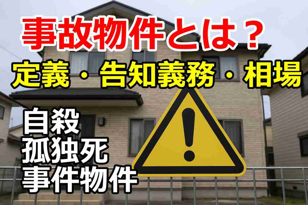 事故物件とは？自殺・孤独死・事件物件の告知義務と売却相場を解説