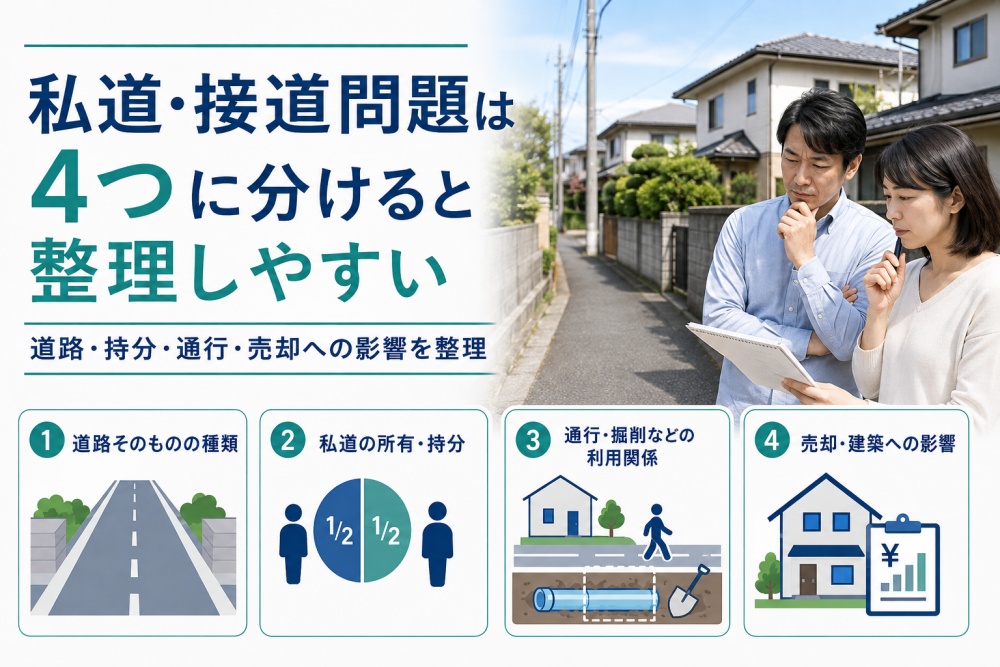 私道・接道の家を売る前に最初に確認したい5項目